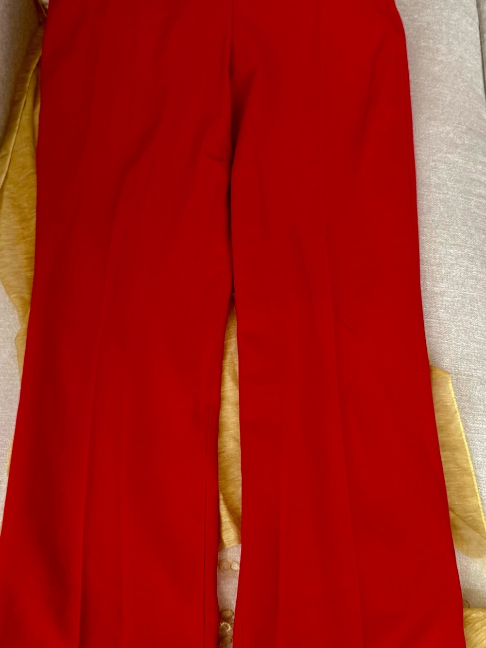 Larry Levine Bold Red Wide-Leg Trousers